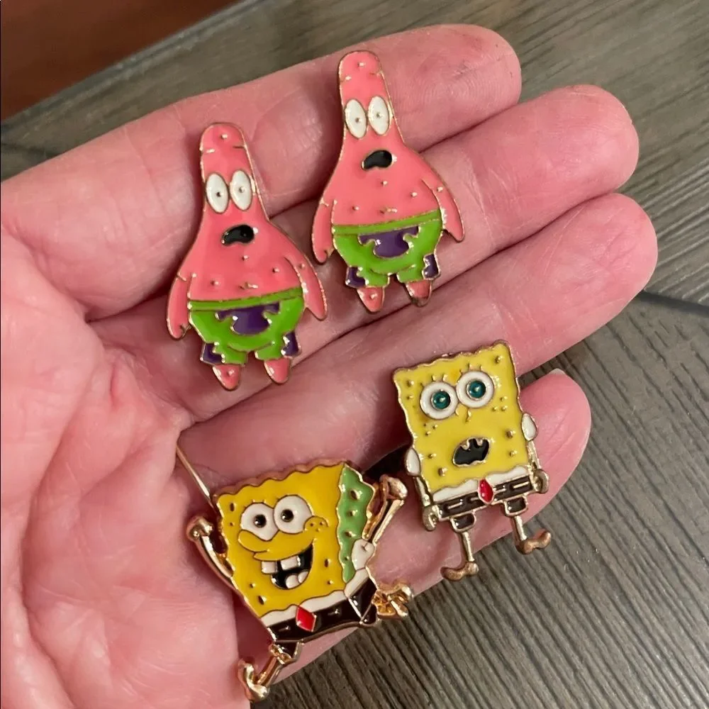SpongeBob and Patrick Enamel Pins Set